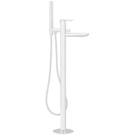 Mélangeur de bain SPY en plancher, tapis blanc