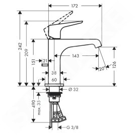 Axor Citterio E - Mitigeur de lavabo, noir mat 36111670