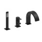 Paffoni Ringo - Robinetterie pour montage sur bord de baignoire, installation 3 trous, noir mat RIN040LNO