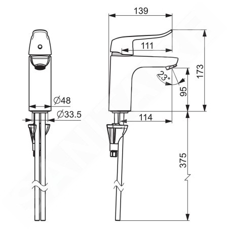 Hansa Clinica - Mitigeur de lavabo sans bonde, chrome 45022183