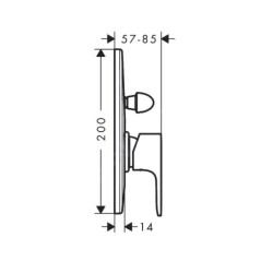 Hansgrohe Rebris S - Mitigeur de baignoire encastré, avec corps d’encastrement, noir mat 72448670