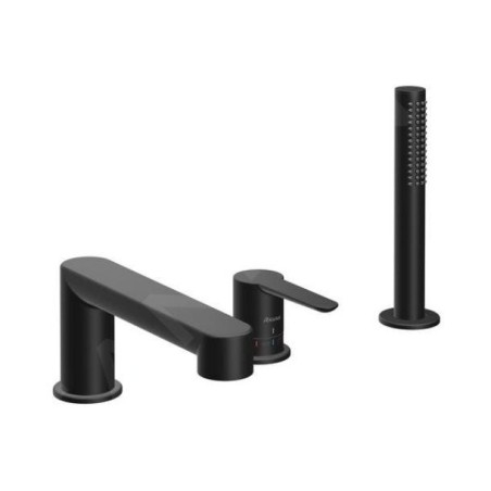 Ravak Puri - Robinetterie pour montage sur bord de baignoire, installation 3 trous, noir mat X070186
