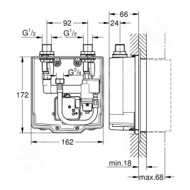 Grohe Corps d’encastrement - Corps encastré pour Mitigeur de lavabo électronique 36336001