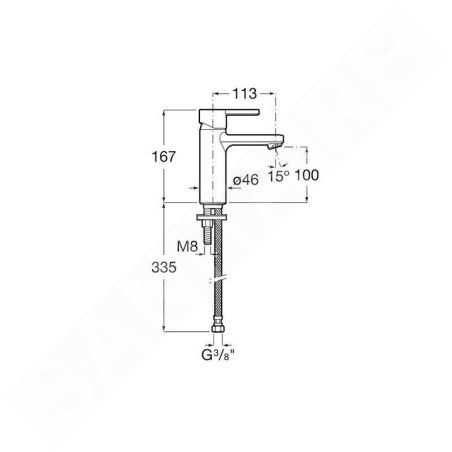 Roca Naia - Mitigeur de lavabo avec vidage Click-Clack, Cold Start, chrome A5A3296C00