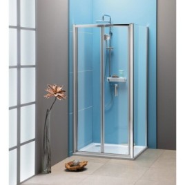 EASY Écran rectangulaire 900x700mm, portes pliantes, variante L/R, verre clair
