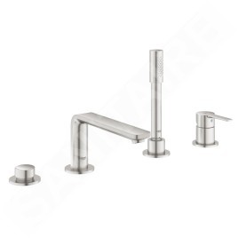 Grohe Lineare - Mitigeur pour montage sur bord de baignoire, installation 4 trous, supersteel 19577DC1