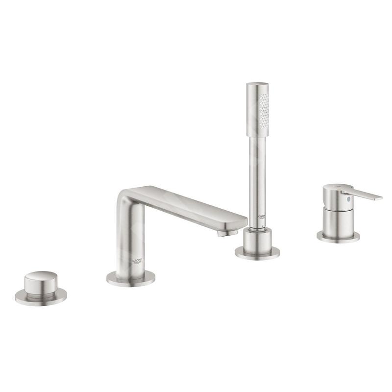 Grohe Lineare - Mitigeur pour montage sur bord de baignoire, installation 4 trous, supersteel 19577DC1