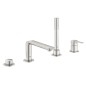 Grohe Lineare - Mitigeur pour montage sur bord de baignoire, installation 4 trous, supersteel 19577DC1