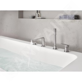 Grohe Lineare - Mitigeur pour montage sur bord de baignoire, installation 4 trous, supersteel 19577DC1
