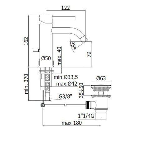 Paffoni Light - Mitigeur de lavabo avec vidage, chrome LIG075CR