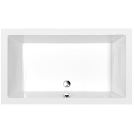 Plateau de douche DEEP, avec cadre de soutien, rectangle, 130x75x26cm, blanc