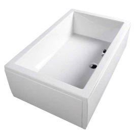 Plateau de douche DEEP, avec cadre de soutien, rectangle, 130x75x26cm, blanc