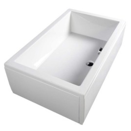 Plateau de douche DEEP avec cadre de soutien, rectangle, 140x75x26cm, blanc