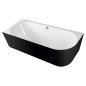 SUSSI L Cast Marble Freestanding Bath 160x70x50cm, noir/blanc