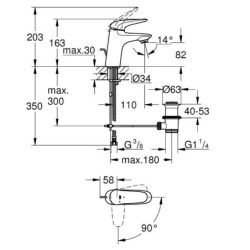 Grohe Eurostyle - Mitigeur de lavabo ES, dimension S, chrome 23709003