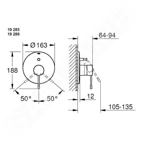 Grohe Essence - Mitigeur de baignoire, graphite foncé 19285A01