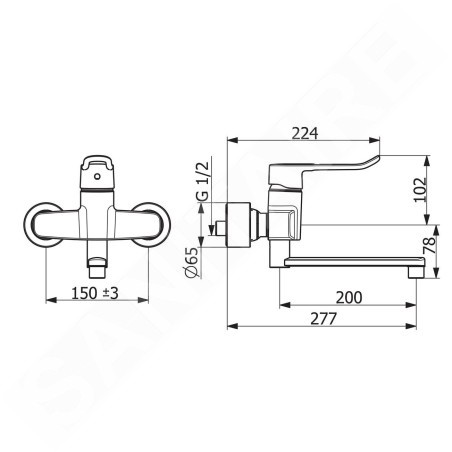 Hansa Clinica - Mitigeur de lavabo, chrome 01536286