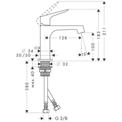 Axor Citterio M - Mitigeur de lavabo avec vidage, chrome 34010000