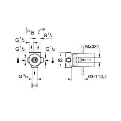 Grohe Corps d’encastrement - Corps d'encastrement 5 voies 29033000