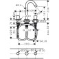 Hansgrohe Logis - Mitigeur de lavabo, 3 sorties, chrome 71133000