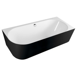 SUSSI R Cast Marble Freestanding Bath 160x70x50cm, noir/blanc