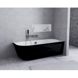 SUSSI R Cast Marble Freestanding Bath 160x70x50cm, noir/blanc