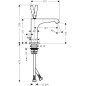 Axor Citterio E - Mitigeur de lavabo avec sortie, chrome 36100000