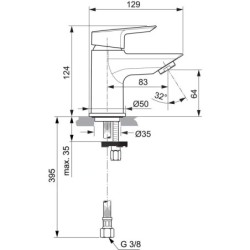 Ideal Standard Tesi - Mitigeur de lavabo Piccolo, chrome A6568AA
