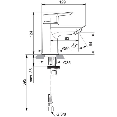 Ideal Standard Tesi - Mitigeur de lavabo Piccolo, chrome A6568AA