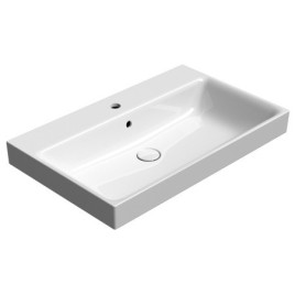 NUBES lavabo en céramique 80x50cm, blanc ExtraGlaze