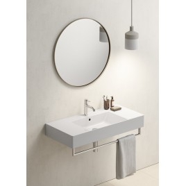 KUBE X lavabo en céramique 100x47cm avec étagères, blanc ExtraGlaze