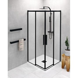 ALTIS BLACK Écran carré 800x800 mm, coin, verre clair