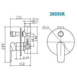 Novaservis Nobless Tina - Robinetterie de baignoire encastrée avec inverseur, blanc/chrome 38050R,1