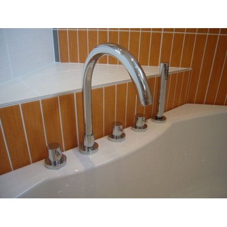 AIRTECH 5 Hole deck Robinet de bain monté, chrome
