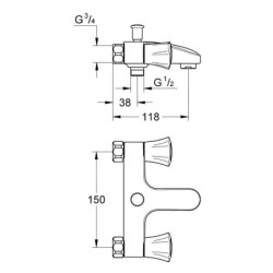 Grohe Costa L - Mélangeur de baignoire, chrome 25453001