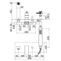 Paffoni Effe - Mitigeur de baignoire encastré avec accessoires et corps d’encastrement, chrome EF001CR