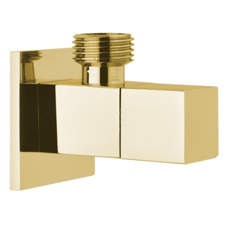 Valve d'angle avec rosette, carré, 1/2"x 3/8", or