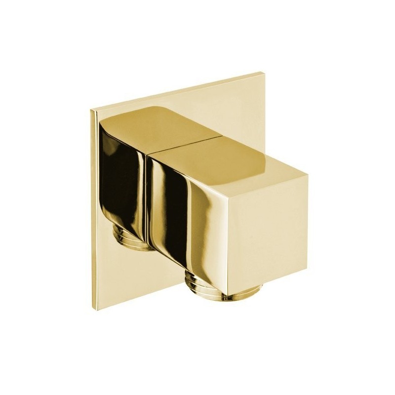 Douche, carrée, couverture fine, or