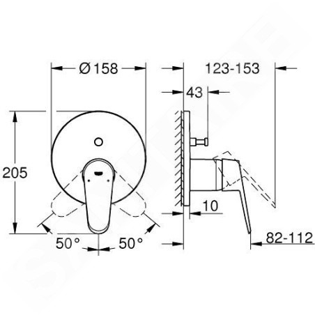 Grohe Eurodisc Cosmopolitan - Mitigeur encastrable pour 2 sorties, chrome 24056002