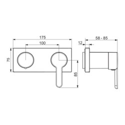 Hansa Designo - Mitigeur encastré pour 2 sorties, chrome 44519583