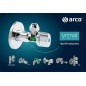 Vanne d'angle ARCO A-80 1/2"x3/8", anticalc, chrome, paire Vanne d'angle ARCO A-80 1/2"x3/8", anticalc, chrome, paire
