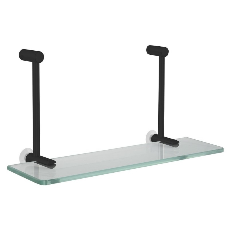 Vitre de douche 400x180x125mm, mat noir
