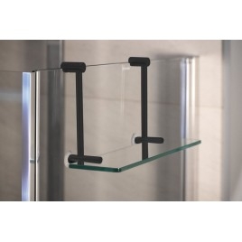 Vitre de douche 400x180x125mm, mat noir