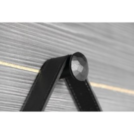 Miroir rond ORBITER avec sangle, ø 60cm, noir mat