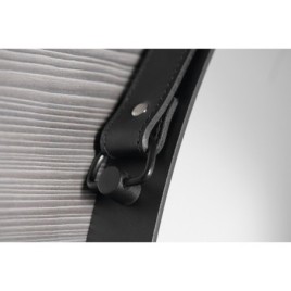 Miroir rond ORBITER avec bracelet en cuir, ø 50cm, noir mat