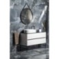 Miroir rond ORBITER avec bracelet en cuir, ø 50cm, noir mat