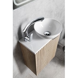 Panneau de lavabo MINOR 40x22,5cm, mélangeur à droite, bille, blanc