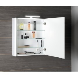 LUCIE miroir armoire incl. Lumière LED, 65x70x17cm, blanc