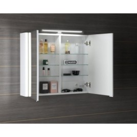 LUCIE miroir armoire incl. Lumière LED, 86x70x17cm, blanc