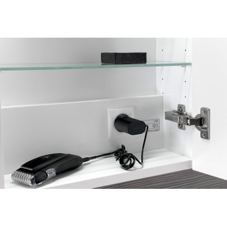 LUCIE miroir armoire incl. Lumière LED, 106x70x17cm, blanc